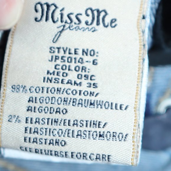 Miss Me Medium Wash Distressed Boot Cut Jeans Women's Size 30 Style JP5014-6 - Picture 10 of 10